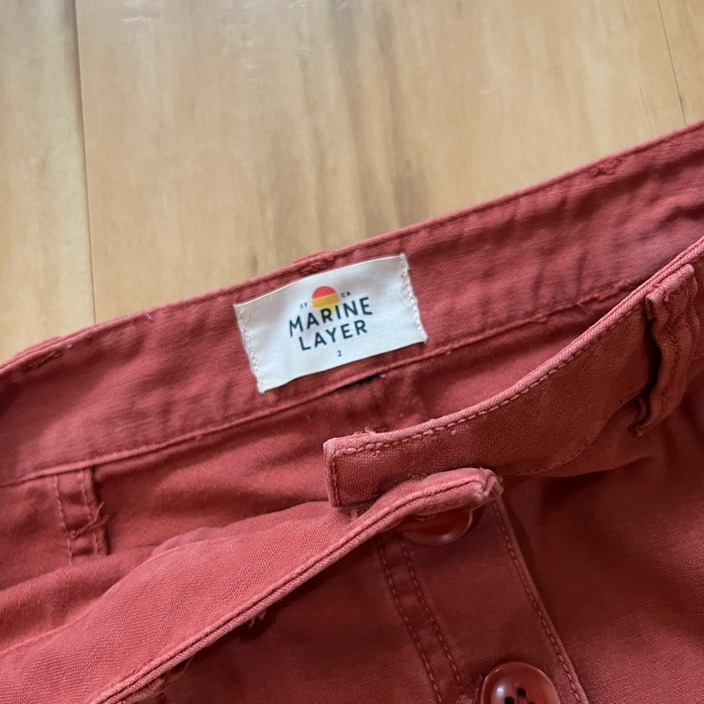 Marine Layer, Button Front Mini Skirt, Size 2 - image 2